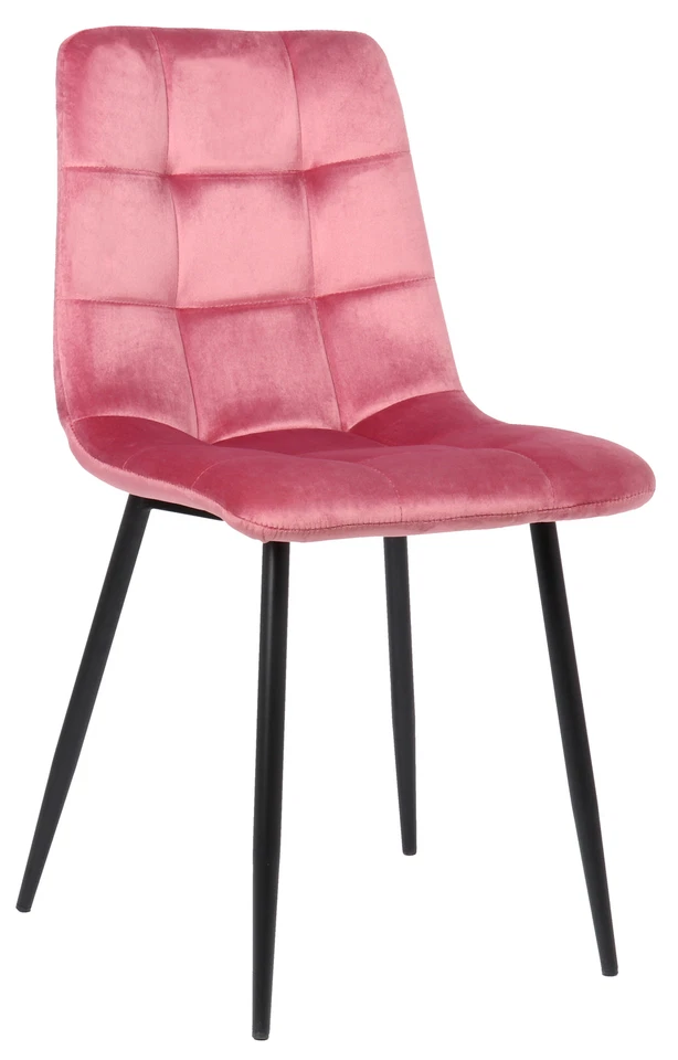 Chaise de Salle à Manger Tilde en Tissu ou Velours Pieds en métal noir dossier - Photo 1/1