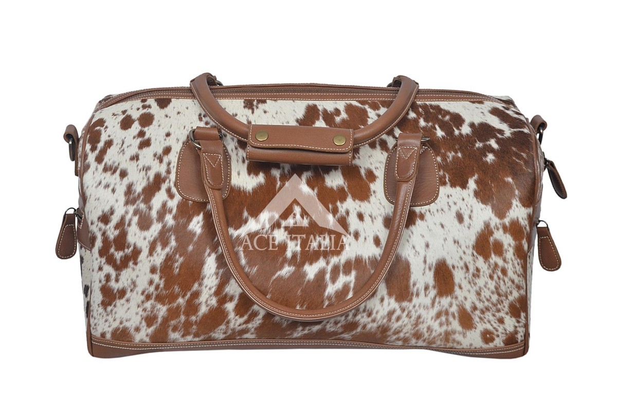 Sac De Voyage Homme Smart Range - 100% Cuir, Imprimé Vache Bronzée, Fourrure, Week-end