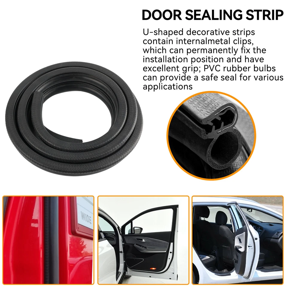 Protector de borde hueco de sellado de puerta de resistente al clima universal de 20 pies EPDM Foto 4 de 4