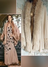 Joanna Hope Poncho Cream Cape Faux Fur Onesize Top Jumper Knit Shawl 16- 26