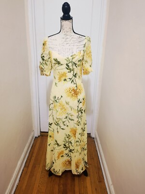 NWT REFORMATION Gloria Dress Yellow Floral Size 4 $218 | eBay