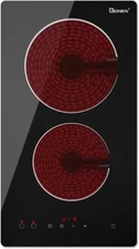 GIONIEN 12 Inch Ceramic Cooktop, Built-in 2 Burners Electric Cooktop, 220~240V