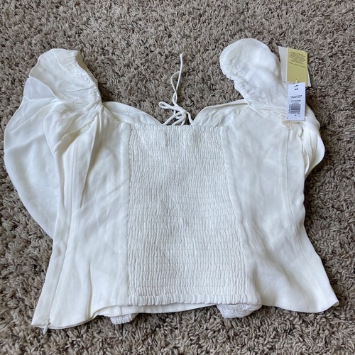 Aritzia Wilfred Womens Novella Blouse Light Burch Ivory M $98 - Picture 2 of 5