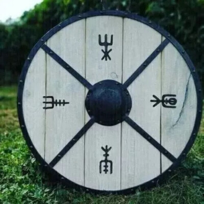 Medieval Round Shield Wooden Unique Design Item & Best Gift Holiday Best Item