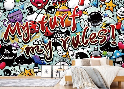 3D Creative Graffiti ZHUA7595 Wallpaper Wall Murals Removable Self-adhesive Ann