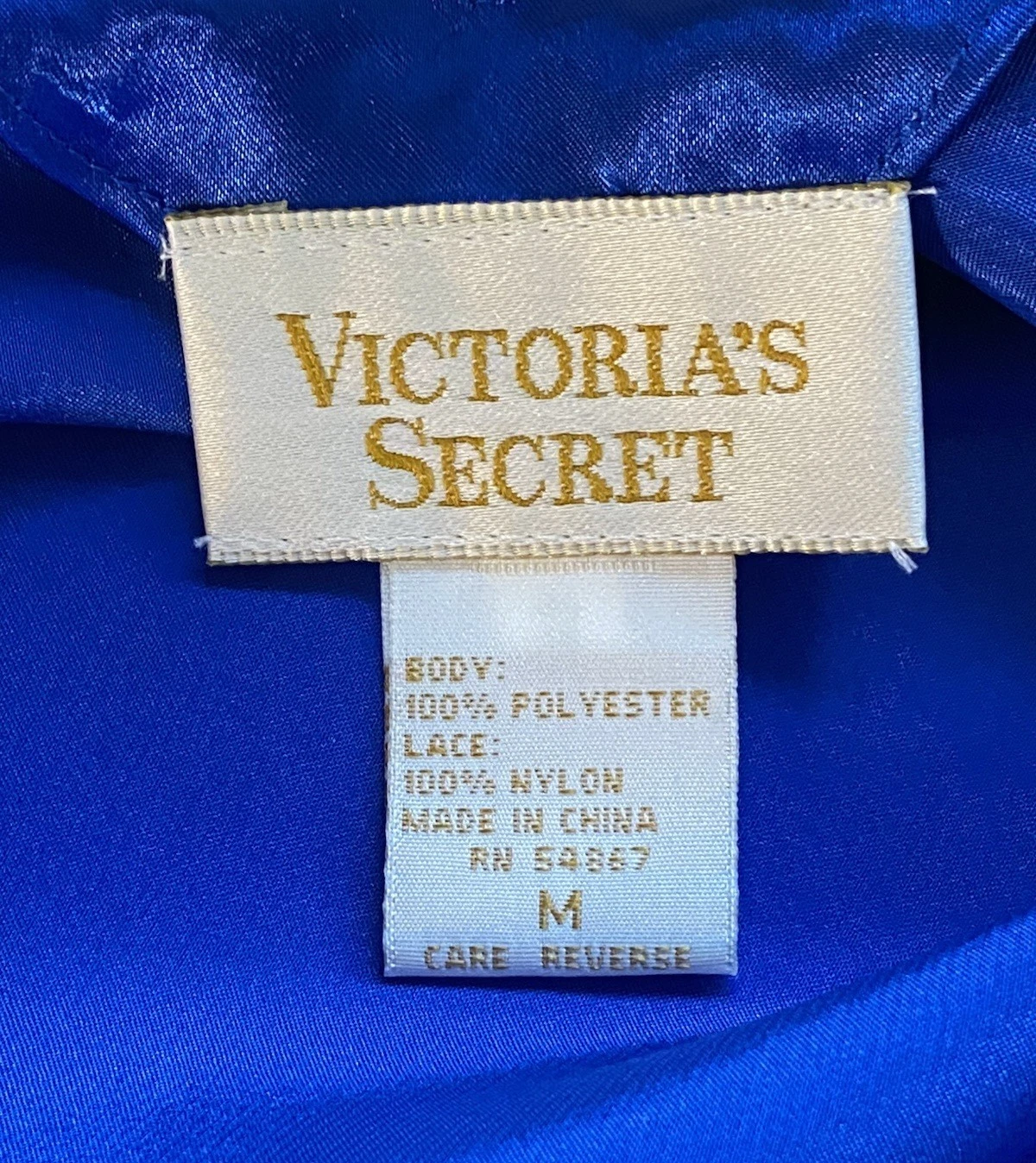 UNDERCOVER Abito corto slip donna G Label Victoria Secret blu royal con pizzo taglia M