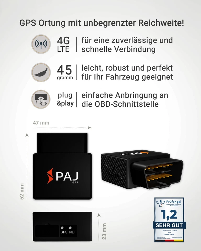 PAJ GPS Tracker CAR OBD Finder 4G 2.0 - OBD 2 Schnittstelle - Live Tracking - Bild 2 von 4