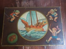 SCATOLA LATTA EPOCA BRAJ VELIERO PIRATI BAMBINI BAULE CARAMELLE  ILL LAMBRATE MI