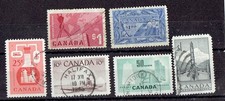 Canada 1952-63. SG# 433, 462, 466, 477, 489, 536 Fine used