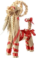 Gerrii Christmas Straw Goat Scandinavian Ornaments 7.8 Inch 