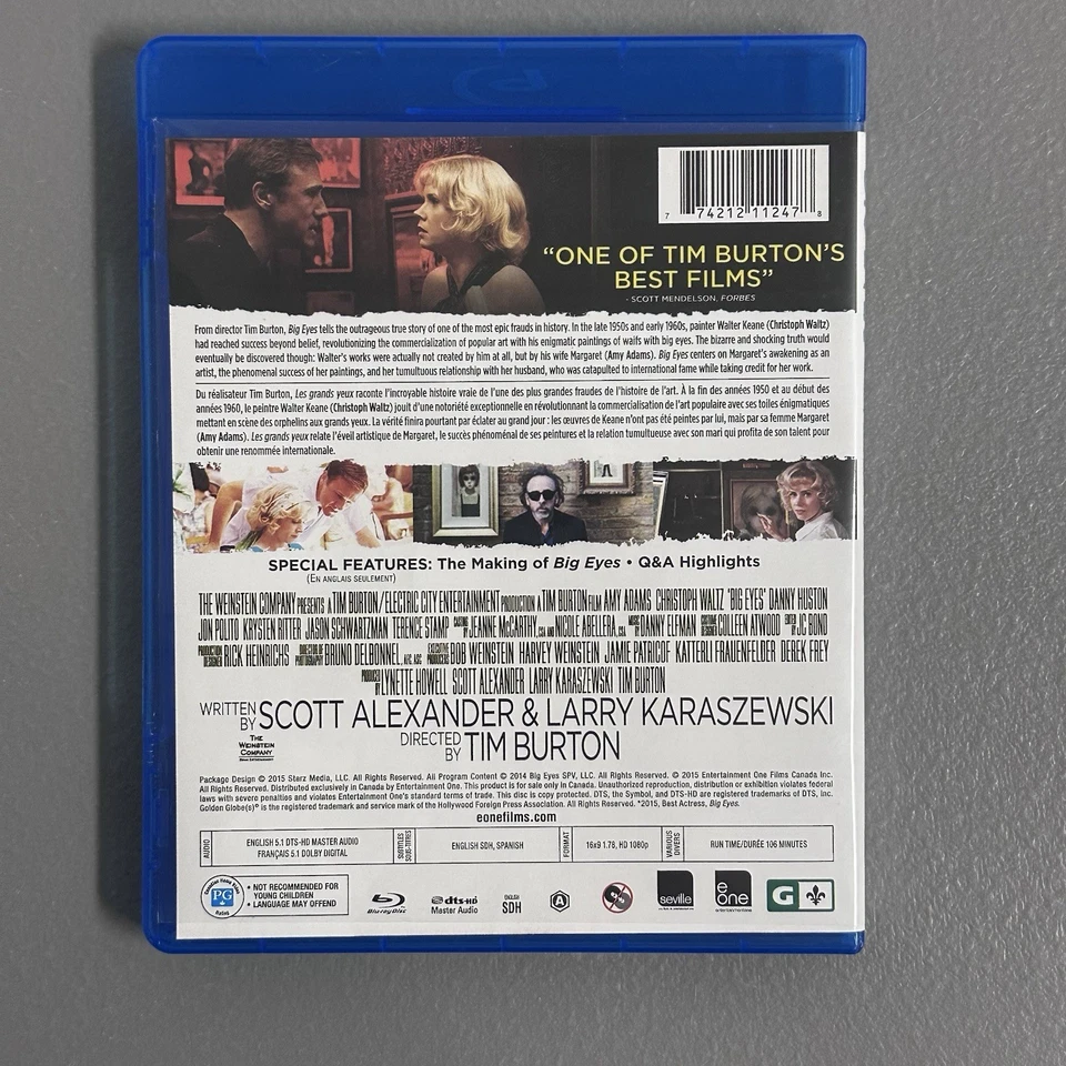 Blu-ray фильм с большими глазами Эми Адамс Кристоф Вальс Кристен Риттер Дэнни Хьюстон Уп - Изображение 2 из 3