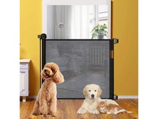 MPM Retractable Pet Gate 33-Inches Tall, Extends up to 55 Inches Extra Wide Pet