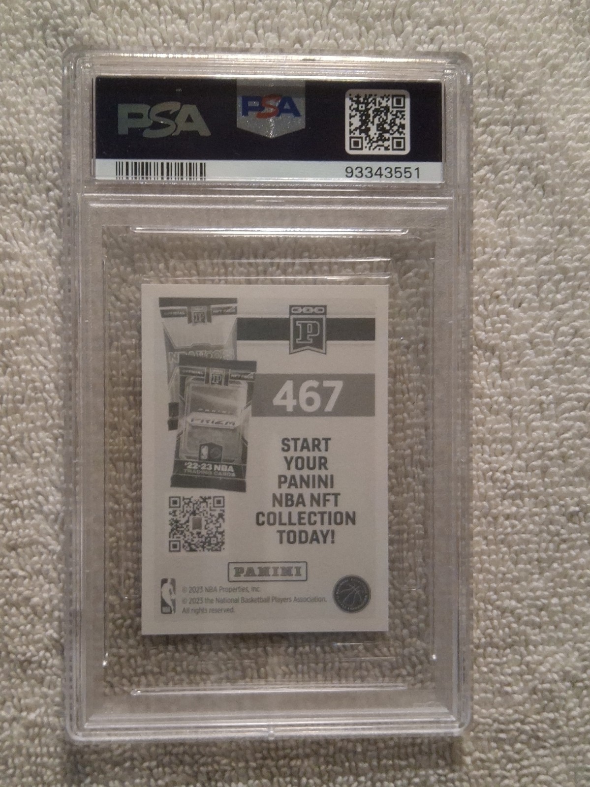 2023 Panini Stickers #467 Victor Wembanyama  PSA 6 view 2