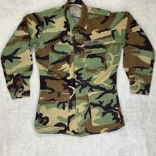 US Army Woodland Camo Jacket Mens Small Long Hot Weather Year 1996 VTG