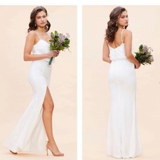NWT Dress the Population Gracelyn Dress Off White Maxi Gown Size M Bridal