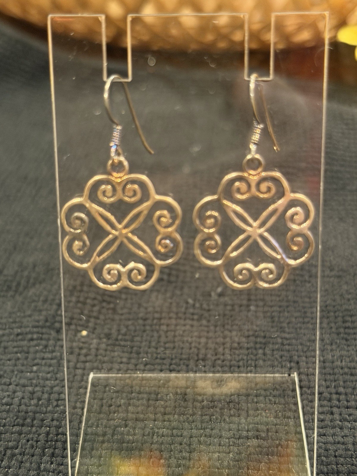 ✨ Sterling Silver Scroll Floral Dangle Earrings 9… - image 3