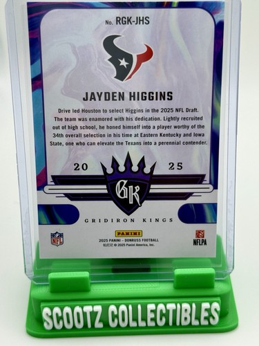 2025 Donruss Rookie Gridiron Kings Jayden Higgins RC Houston Texans - Picture 2 of 2