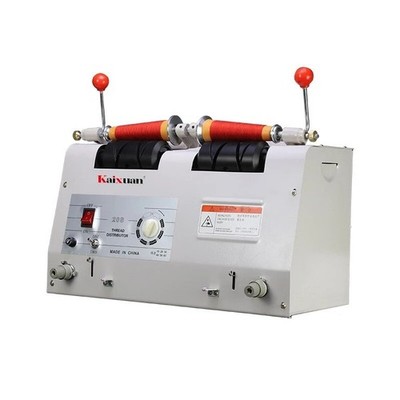 Double-ended thread-splitting machine, thread winder, and thread spooler sewing