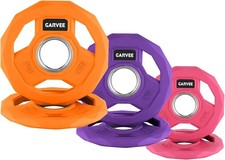 2-Inch Rubber Coated Weight Plates Set Cast Iron 2.5/5/10 Lbs x2 Olympic Plates