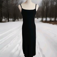 Vintage 90s Jump Black Velvet Long Maxi Dress Size 7 8 NWT Prom