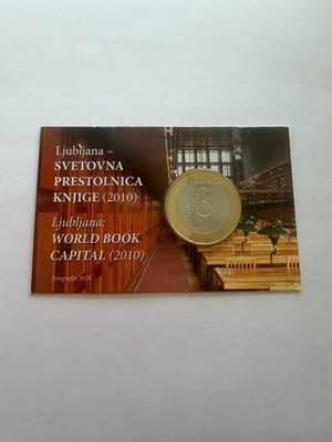 2010 Slovenia 3 Euro Bimetallic World Book Capital UNC Coin New with Blister