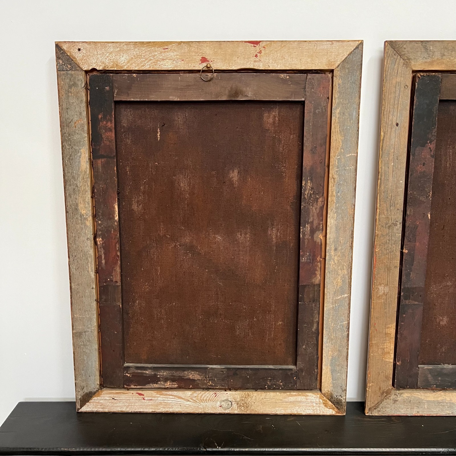 Painting, oil on canvas, pair of large still lifes flowers 18th century