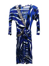 Emilio Pucci Dress Geometric Blue Multicolor Rayon S