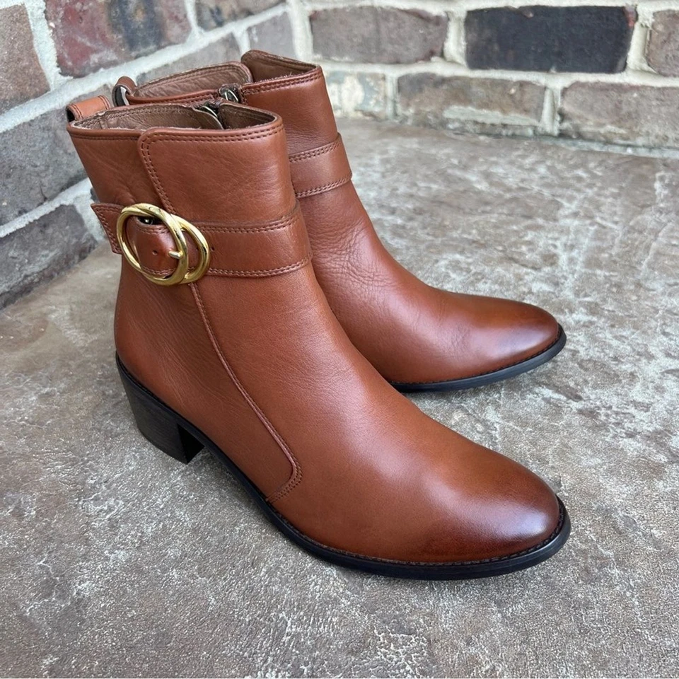 Paul Verde Coñac Vanessa Botines Hebilla Dorada Talla UK 4.5 / US 7 Foto 3 de 4