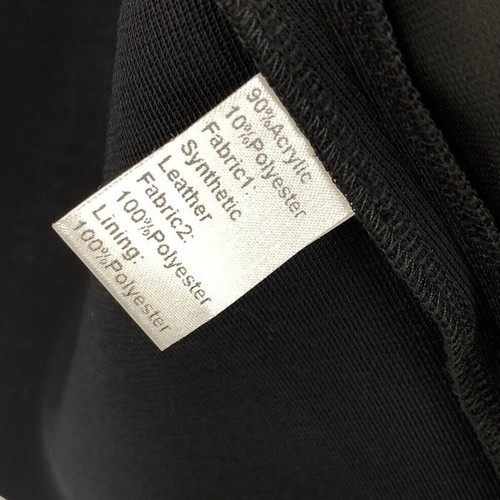 Misook Ponte Faux Leather Blazer Jacket Size Large Black Patch Boxy - Picture 6 of 8