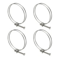 FüR 4 Pcs Edelstahl Doppeldraht Schlauchschellen 120-130 Mm Mit M8 Schraube