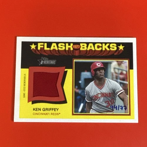 Topps 2026 Heritage Flashbacks 1977 Ken Griffey Relic #FB-KG Reds /77 MLB Card