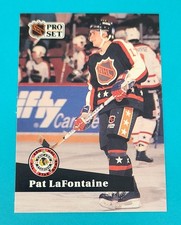 1991-92 Pro Set French #308 Pat LaFontaine New York Islanders HOCKEY Card 6D