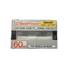 Tone Master 60 Minute Audio Cassette Tapes Low Noise Blank new vintage dubbing