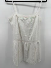 Victoria  s Secret Angels White Lace Embroidered Chemise Slip Dress L Large