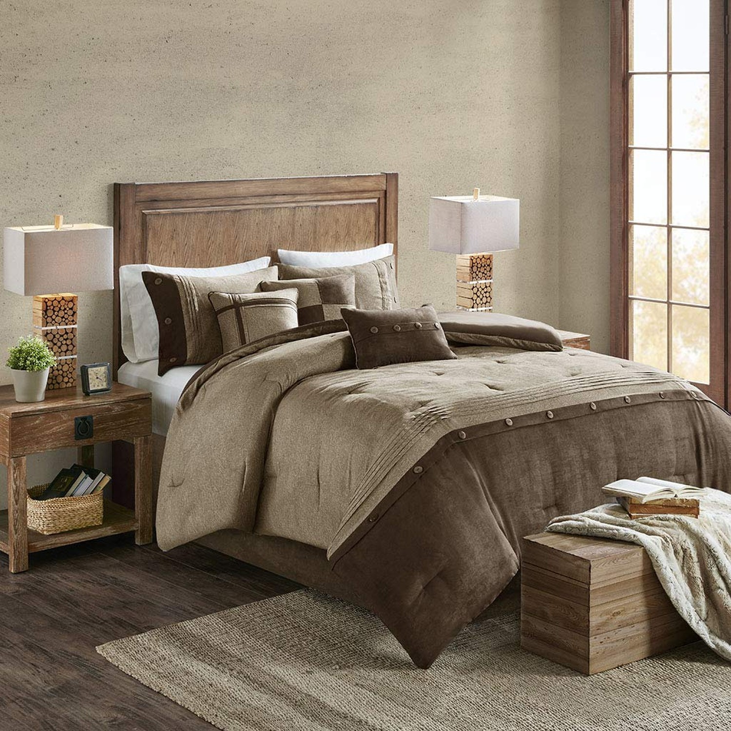 Madison Park Boone Cozy Comforter Set, Faux Suede, Deluxe Ho