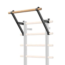 DHT Wood Stall Bar Swedish Ladder Suspension Trainer Gym Home Clinic Black
