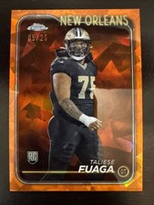 Taliese Fuaga 2024 Topps Chrome Sapphire Orange /25 Rookie RC Saints #296