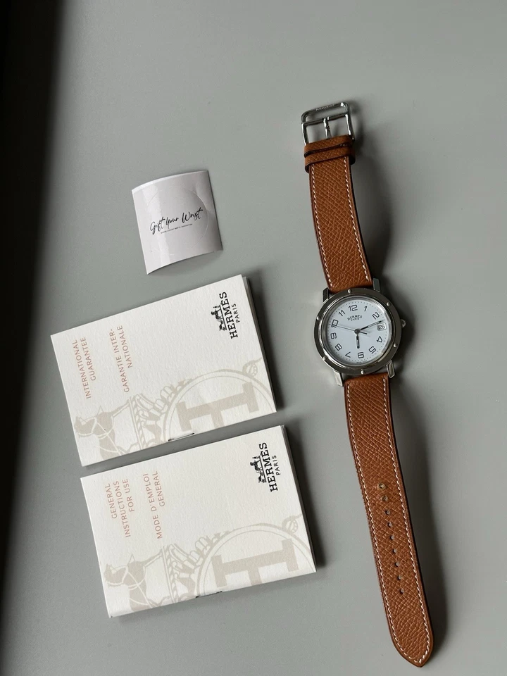 Hermès Clipper CL6.710 White Dial Date Silver SS 36mm Swiss-Made Luxury Watch - Image 2 of 4