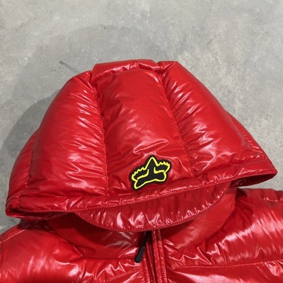 Supreme x Fox Racing Shiny Down Puffer Jacket FW25 Red White Men's