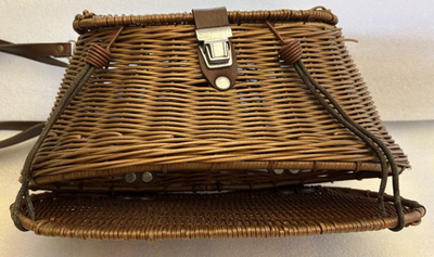 Panier De Pêche Vintage En Toile – Wicker Creel – Décoratif – 10 X 7 X 7 Cm