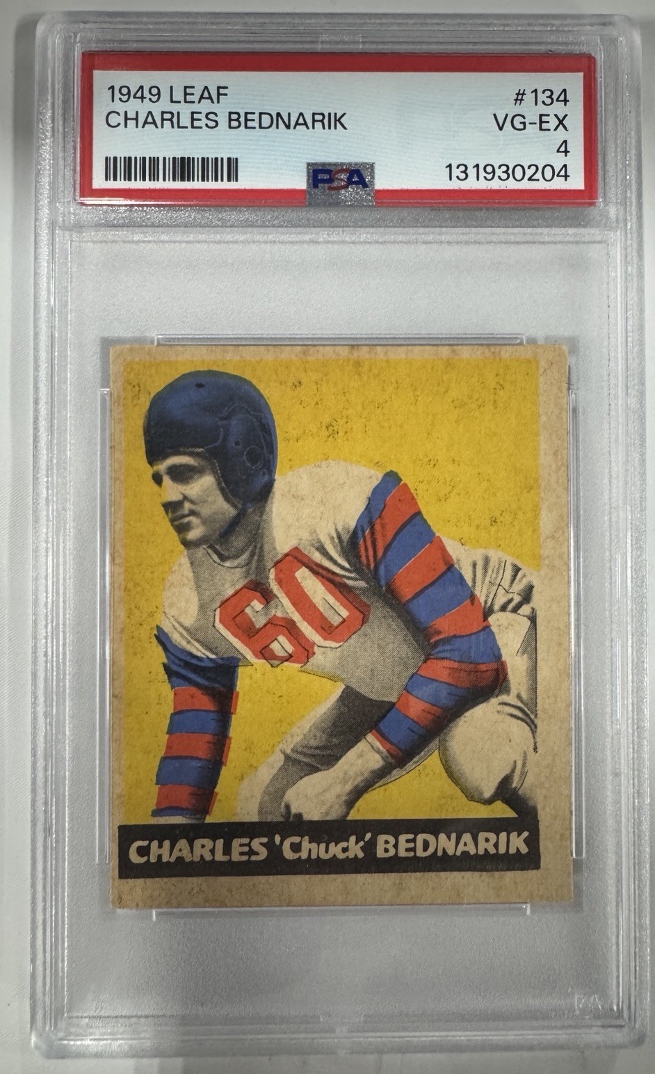 1949 Leaf Football #134 Charles Bednarik PSA 4 VG/EX