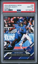 PSA 10 Ashton Jeanty 2024 Bowman University Now #50 Purple #16 of 25 Rookie Card