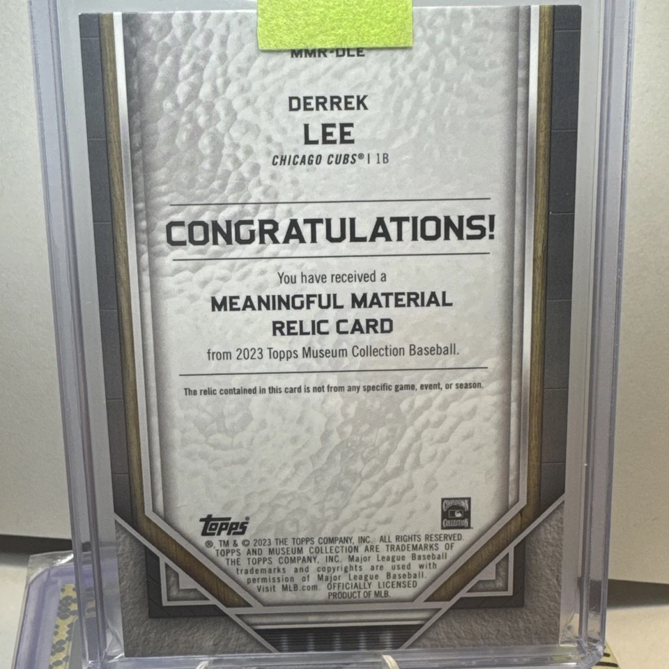 2023 Topps Museum Derrek Lee Material Significativo Juego Usado Reliquia/35 - #MMR-DLE Foto 4 de 4