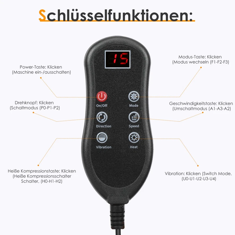 3D Massagematte Shiatsu Massagesitzauflage, Mit Wärmefunktion Ganzkörpermassage - Bild 4 von 4