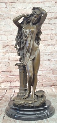Greek Goddess Aphrodite Bronze Sculpture Signed Cesaro Fine Art Statue Decor