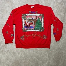 Vintage Holiday Time Season s Greetings Christmas Sweatshirt