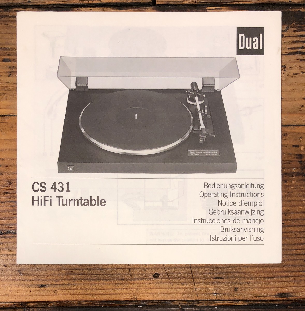 Dual  Model CS 431 Turntable Owners / User Manual *Original*