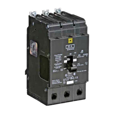Square D EDB34030 Circuit Breaker 30A 3-Pole 480Y/277V AC Trip Indicator