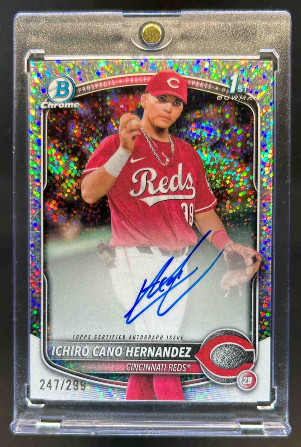 2025 Bowman Ichiro Cano Hernandez Chrome Auto Speckle Refractor 1st #247/299