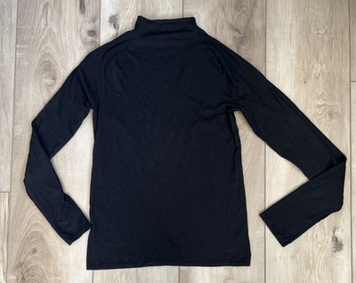 By Anthropologie Stretch Mock Neck Top Modal Black Size Large Layering Basic